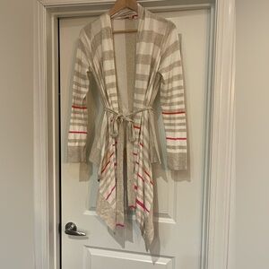 Moth Beige and Pink Striped Cardigan 100% Cotton